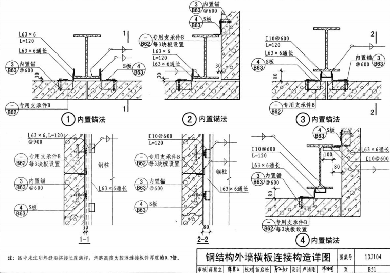 鋼結(jié)構(gòu)alc外墻板橫裝內(nèi)置錨固連接構(gòu)造